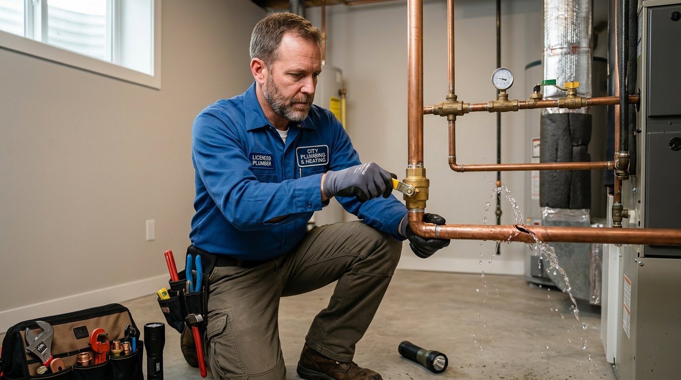 Burst Copper Water Pipe Longitudinal Split