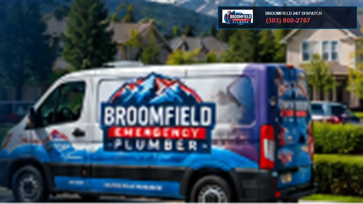 Emergency commercial plumbing response vehicle deployed in Broomfield